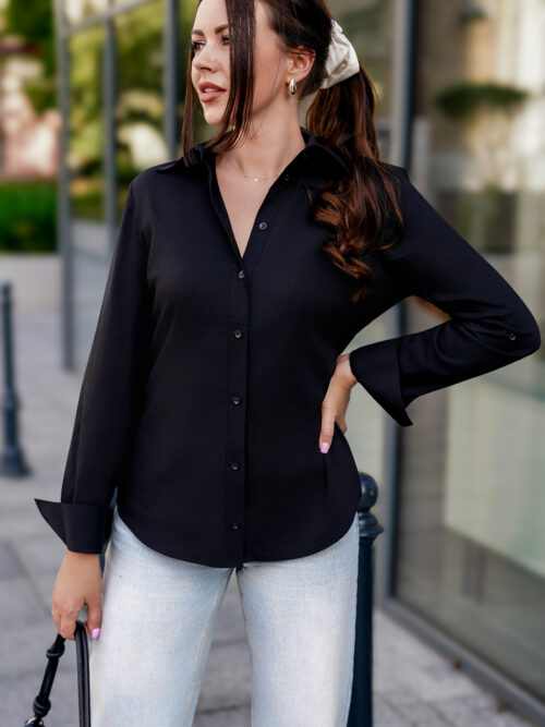 Koszula damska SANDRA klasyczna czarna