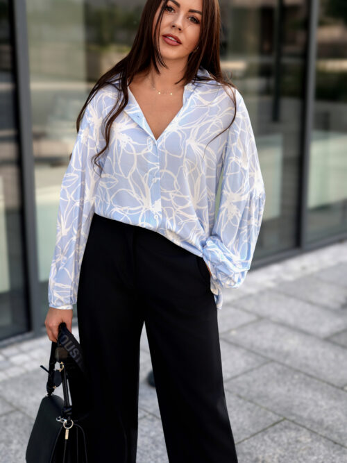 Koszula damska VICTORIA niebiesko-biała