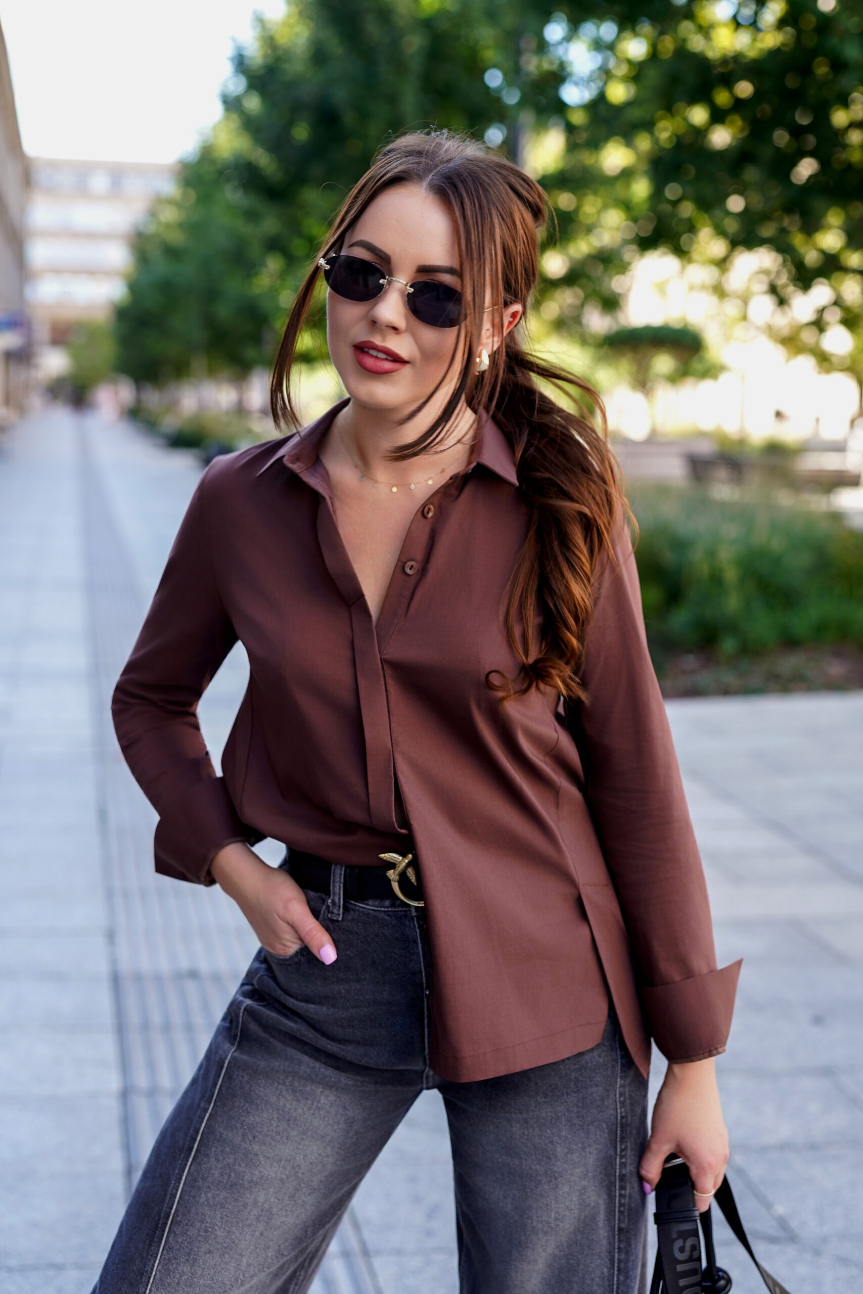 Koszula damska MARIE brązowa